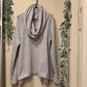 Oversized gray cowl neck soft sweater